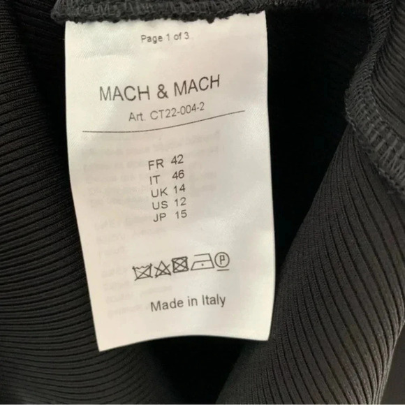 NWT MACH & MACH Crystal Embellished Bow Cut-Out Mini Dress Black Knit Size 10 - Picture 13 of 16